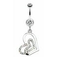 thumbnail image 1 of Body Accentz Twinkling Double Heart Belly Button Ring - 14 GA 1.6mm 3/8'', 1 of 1