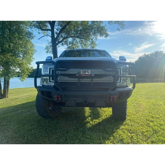 Body Armor 2017-2022 Fits Ford F250 F350 Super Duty Non-Winch Ambush XT Front Black Metal Bumper FD-20341