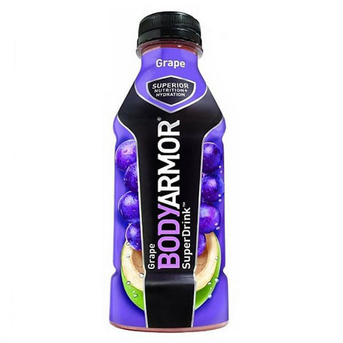 Body Armor Grape Sports Drink 16 oz Plastic Bottles Pack of 12