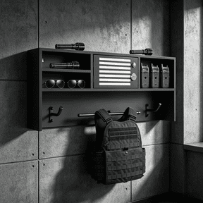 Body Armor Stand with Combination Lock, Police Gear Rack Wall Mounted, Tactical Duty Hanger for Law Enforcement Storage