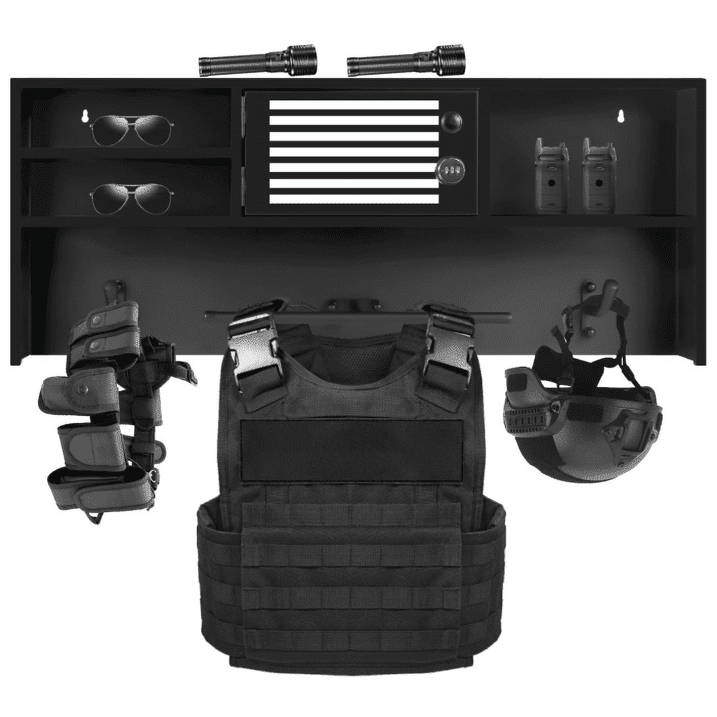 Body Armor Stand with Combination Lock, Police Gear Rack Wall Mounted ...