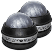 Body Back 2-Pack Silver Massage Roller Balls for Foot, Back, Shoulder, Neck & Joint Relief - Self-Massager with Manual Lacrosse Ball Design - Easy Handheld Grip for Pain Relief & Relaxation Silver