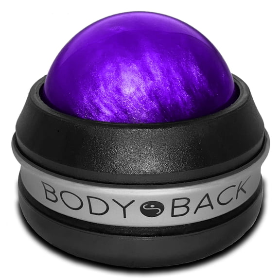 Body Back Manual Massage Roller Ball-Handheld Ball Massager for Full Body Deep Tissue-Easy Grip Self Massage Ball Tool-360 Degree Mobility for Sore Muscle Recovery, Joint Pain & Stress Relief (Purple)