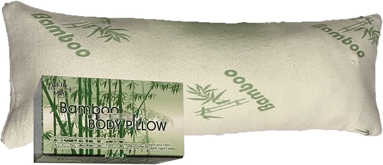 Bamboo Pillow Queen Size Shredded Memory Foam for Sleeping - Ultra Soft, Cool & Breathable Cover with Zipper Closure - Relieves Neck Pain, Snoring