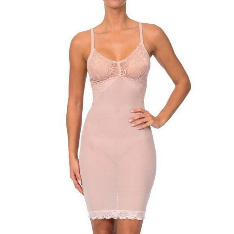 Body Beautiful shapewear Hi Power mesh full body slip Shaper with lace  detail at bust