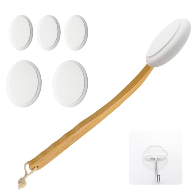 Body Brush Exfoliating Back Bath Brush for Shower Natural Bristle Brush