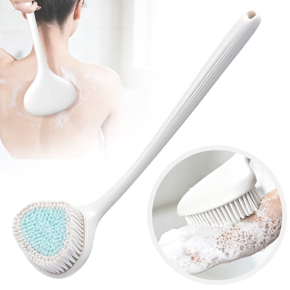 Body Brush for Shower Back Scrubber with Long Handle 16.54 Inch Soft Bristles Non-Slip Bath Brush White 1 Pack