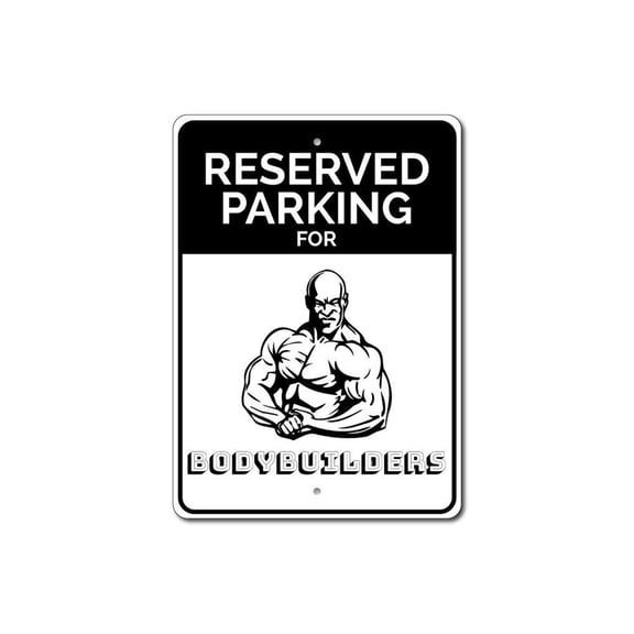 Body Builder Sign, Body Builder Parking Sign, Body Builder Aluminum Metal Decor Sign - 4x18 inches