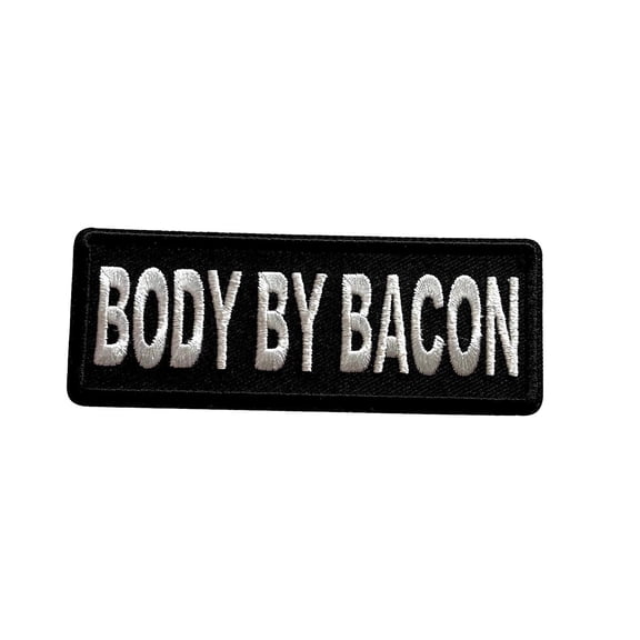 Body By Bacon Iron On Patch - Humor Novelty DIY Patch