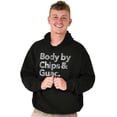 thumbnail image 1 of Body By Chips Guacamole Funny Saying Hoodie Sweatshirt Women Men Brisco Brands S, 1 of 6