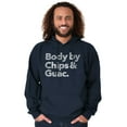 thumbnail image 1 of Body By Chips Guacamole Funny Saying Hoodie Sweatshirt Women Men Brisco Brands X, 1 of 6