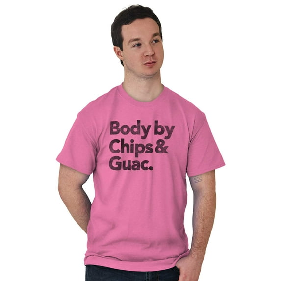 Body By Chips Guacamole Funny Saying Men's Graphic T Shirt Tees Brisco Brands L