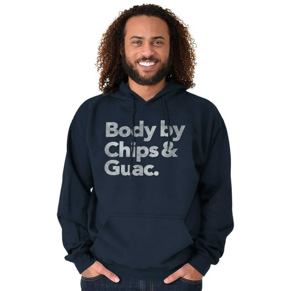 Body By Chips Guacamole Funny Saying Unisex Plus Fleece Graphic Hoodie Brisco Brands 3X