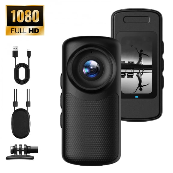 Body Camera 1080P - 1.45" IPS Screen, 110 ° Wide Angle, Personal Video Recorder for Security & Delivery, 1000mAh Battery, Loop Recording