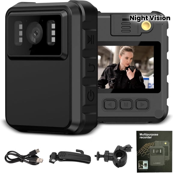Body Camera Featuring Night Vision, a 150 Wide-Angle Lens, And an 1800Mah Battery, Designed for Audio And Video Recording for Security And Personal Use (SD Card Not Included)