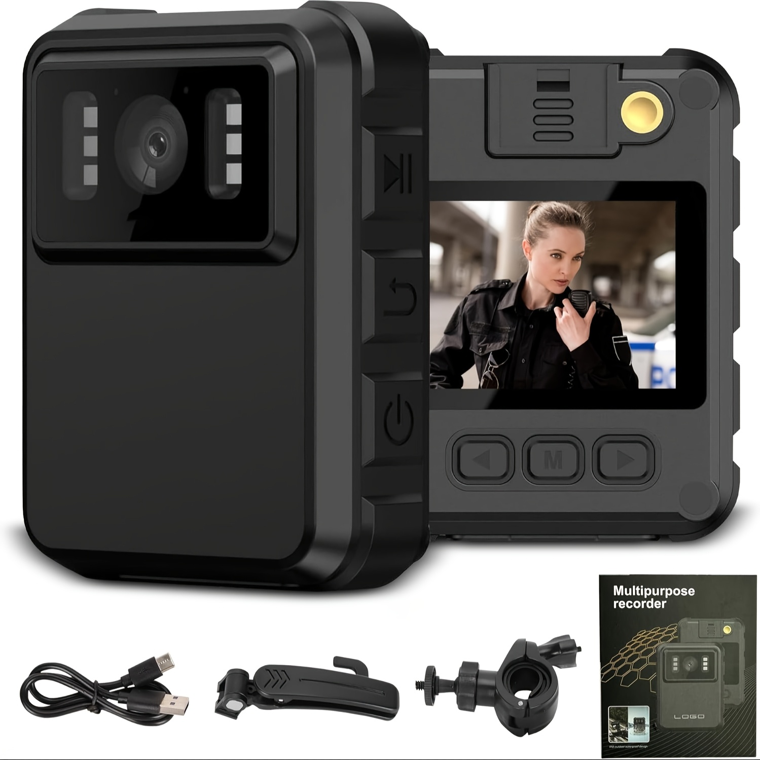 Body Camera, Night Vision, 150° Wide Angle, 1800mAh, Body Cameras with ...