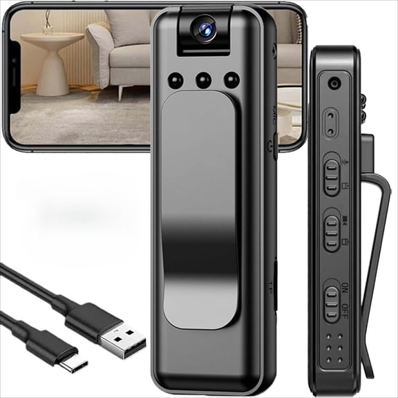 Body Camera with Infrared Night Vision - HD Mini Wearable Cam with Chest Mount, 180° Rotatable Lens, Audio Recording for Sports, Cycling, Travel