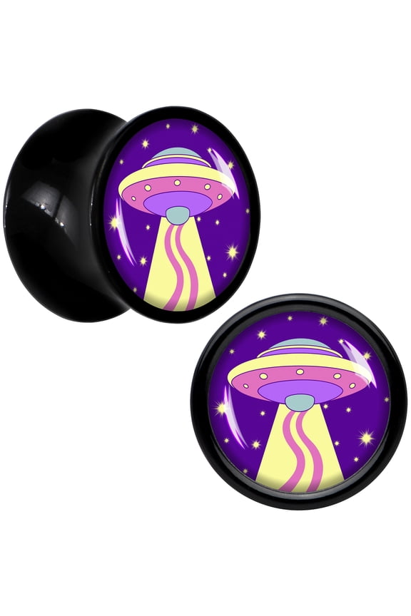 0 Gauge Style Space Invasion UFO Acrylic Saddle Plug Set