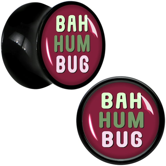 Body Candy 00 Gauge Bah Humbug Holiday Grouch Acrylic Saddle Plug Set