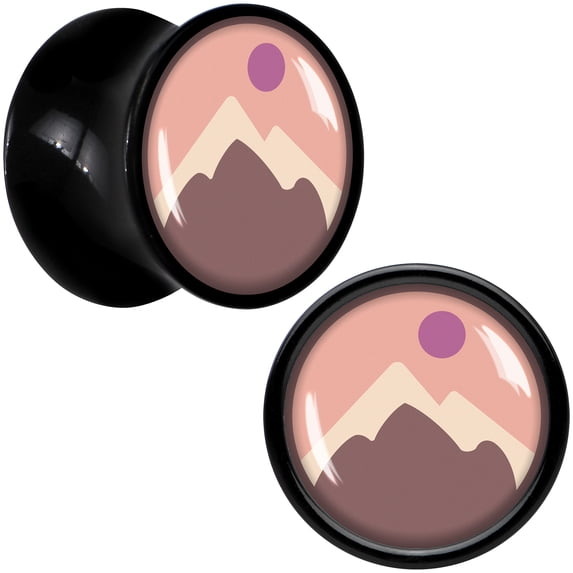 Body Candy 00 Gauge Mountain Sunrise Acrylic Saddle Plug Set