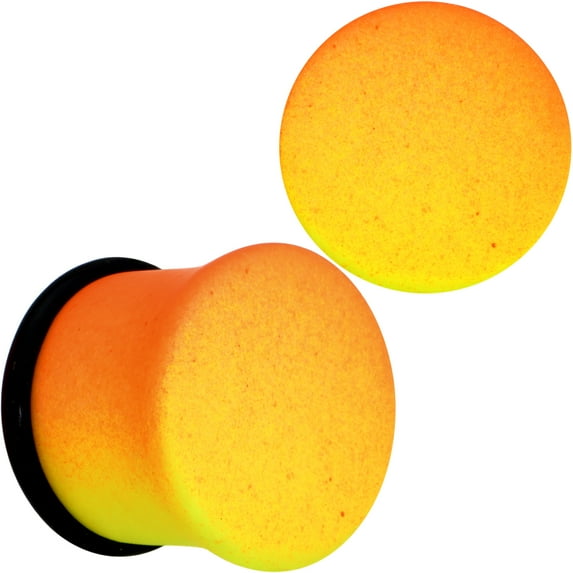 Body Candy 1/2" 2Pc Ear Plugs Yellow Orange Ombre Matte Acrylic Single Flare Ear Plug Gauges Set of 2