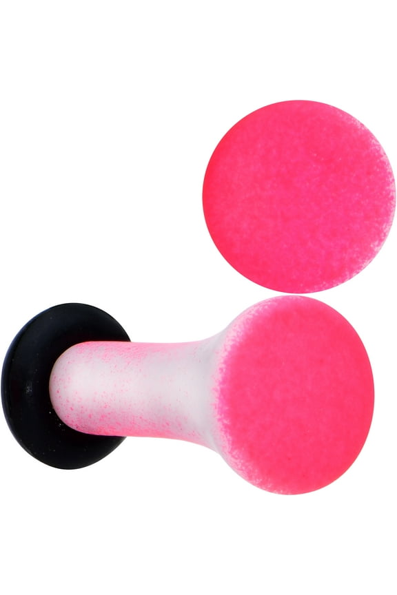 10 Gauge 2Pc Ear Plugs White Pink Ombre Matte Acrylic Single Flare Ear Plug Gauges Set of 2