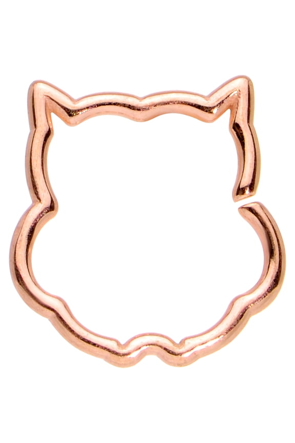 10mm Unisex 16G PVD Steel Rosy Barn Owl Closure Ring Daith Helix Tragus Rook 3/8"