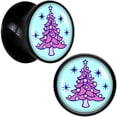 thumbnail image 1 of Body Candy 13mm Pastel Christmas Tree Holiday Acrylic Saddle Plug Set, 1 of 4