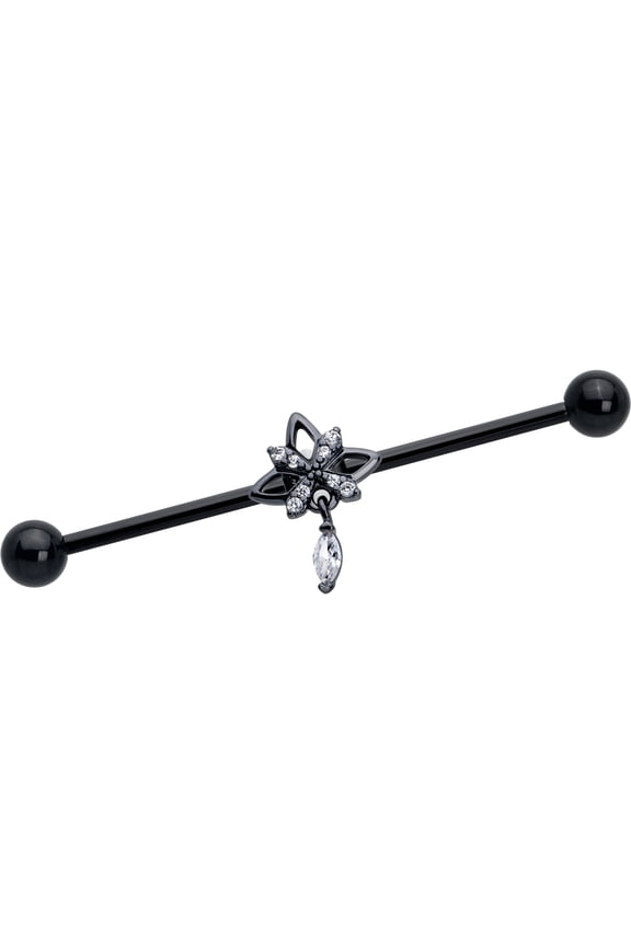 14G 1 1/2 Industrial Barbell - 316L Stainless Steel Cartilage Earring Gothic Star Helix Barbell for Women Men