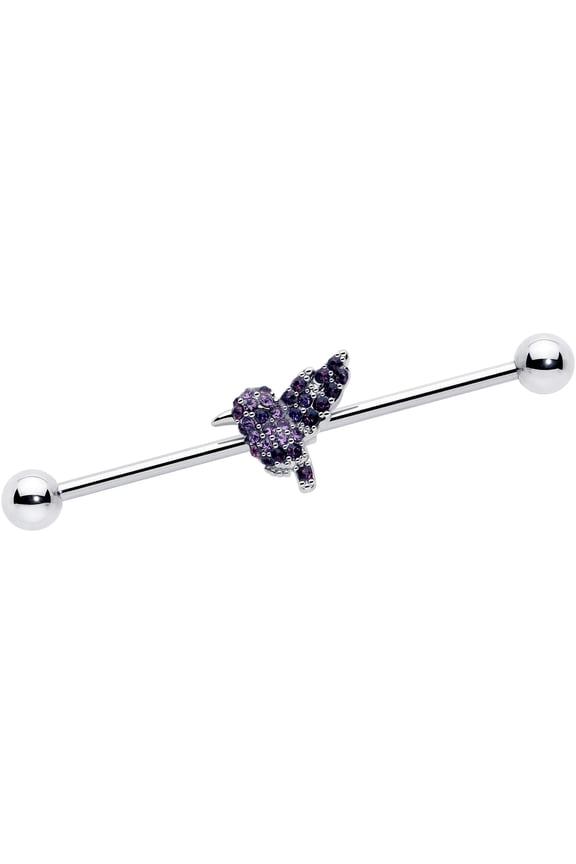 14G 1 1/2Industrial Barbell- 316L Stainless SteelCartilage EarringHummingbird FlairHelix Barbellfor Women Men