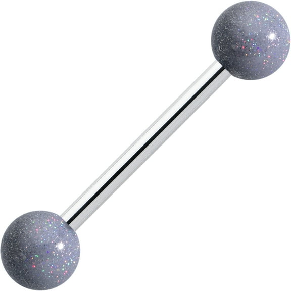 Body Candy 14G Women 316L Stainless Steel Pastel Shimmer Grey Mens Barbell Tongue Ring Body Piercing Jewelry 5/8”