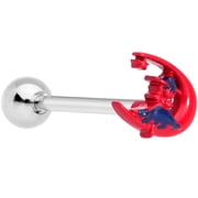 Body Candy 14G Women 316L Stainless Steel Red Moon Witch Barbell Tongue Ring Body Piercing Jewelry 5/8