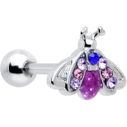 Body Candy 16 Gauge 1/4 Pink Blue Gem Beautiful Insect Cartilage Tragus Earring Stainless Steel for Women