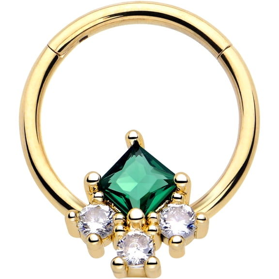 Body Candy 16G 10mm 316L Surgical Stainless Steel Segment Ring Rhombus Riot Green for Septum Cartilage Helix Daith Tragus Conch Ear Lobe Helix Piercings Women Men Hypoallergenic