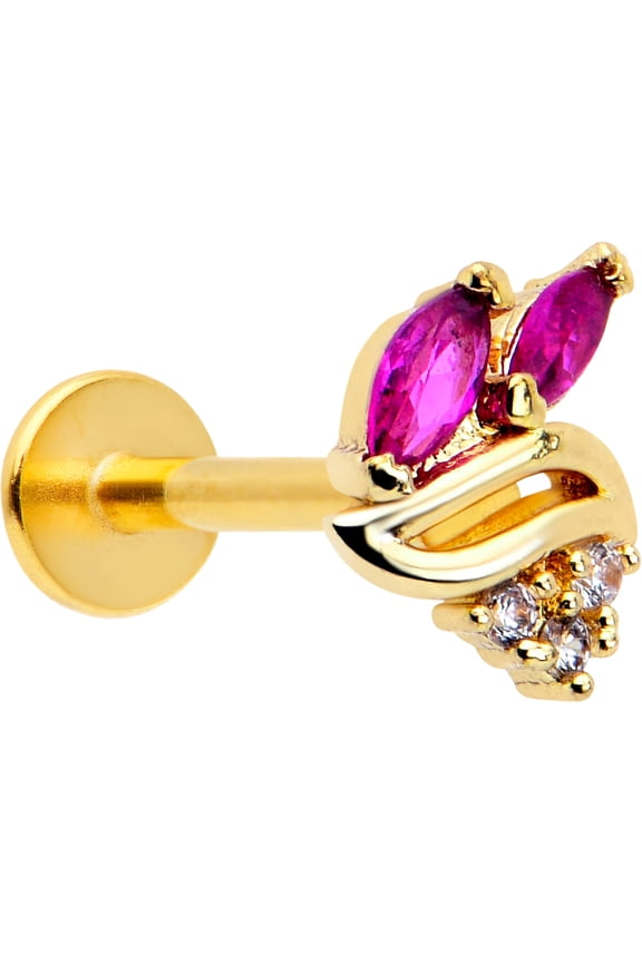 16G 316L Stainless Steel Bright Swirl Fan Labret Monroe Lip Ring Tragus 8mm