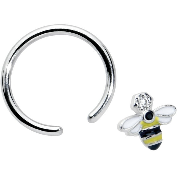 Body Candy 16G 316L Stainless Steel Captive Nipple Sweet Bee Nose Cartilage BCR Captive Ring 3/8"