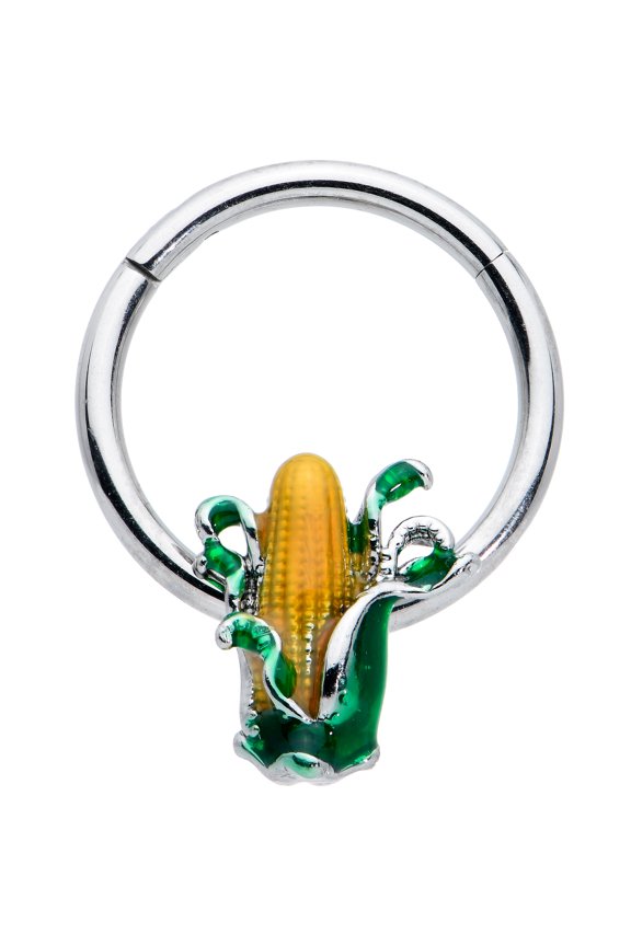 16G 316L Stainless Steel Hinged Segment Ring Seamless Cartilage Nipple Cob of Corn Nose Hoop 3/8"
