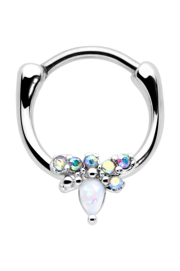 16G 316L Stainless Steel Septum Jewelry Aurora Bee Glamour Daith Tragus Cartilage Clicker 8mm