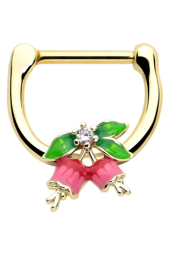 16G 316L Stainless Steel Septum Jewelry Bell Flower Conch Tragus Cartilage Clicker 8mm