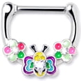 thumbnail image 1 of Body Candy 16G 316L Stainless Steel Septum Jewelry Butterfly Love Bug Tragus Cartilage Clicker 8mm, 1 of 6