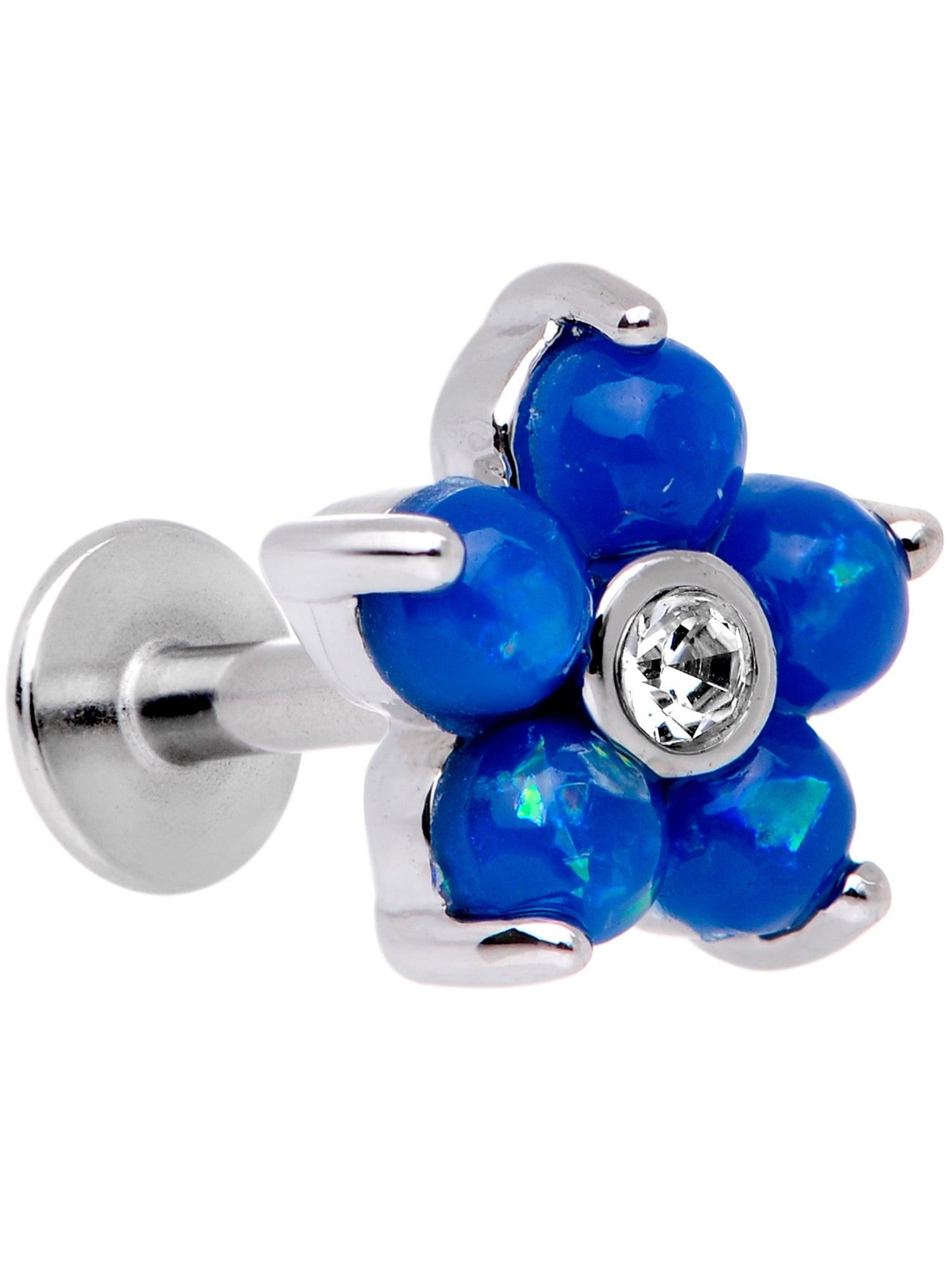 Body Candy 16G 6mm Blue Flower Cartilage Piercing Tragus Earring Helix