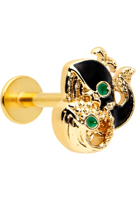 16G PVD Stainless Steel Duet Whale Labret LipTop Ear Cartilage Tragus Piercing Jewelry 5/16