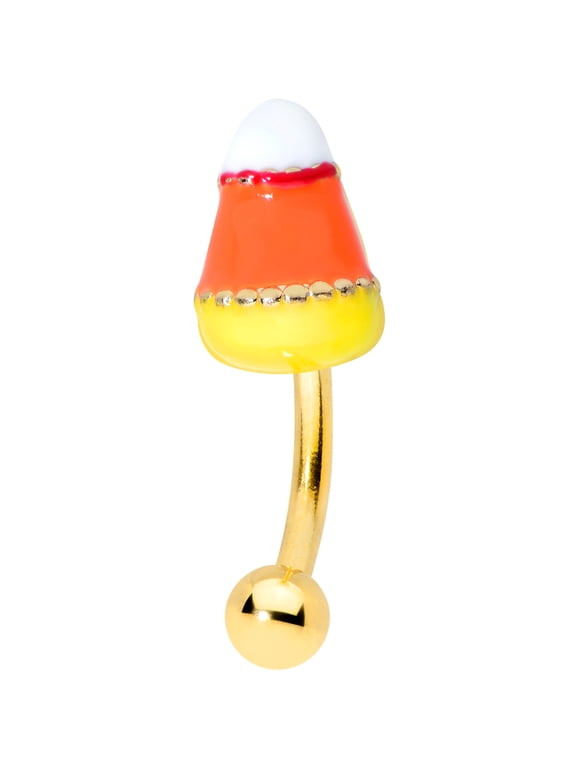 16G PVD Steel Eyebrow Jewelry Cartilage Tragus Daith Conch Rook Candy Corn Eyebrow Ring 5/16