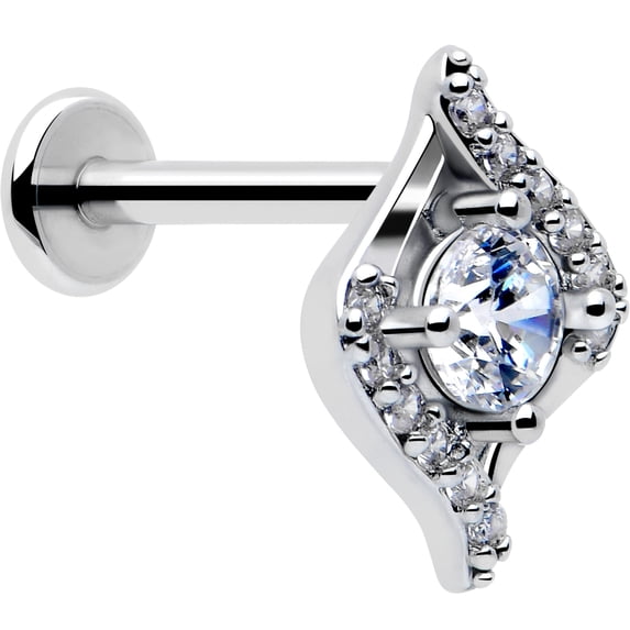 Body Candy 16G Push In Lip Ring - 5/16 Round Swirl Threadless Tragus Earring Stainless Steel Monroe Piercing