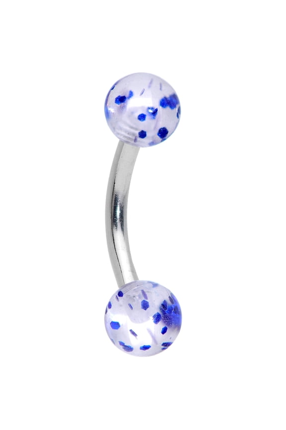 16G Steel Eyebrow Jewelry Cartilage Tragus Daith Conch Rook Clear Blue Dots Eyebrow Ring 5/16