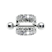 Body Candy 16G Steel Helix Cartilage Cuff Earring Scary Monster Fangs Ear Cuff Helix Cuff 1/2"