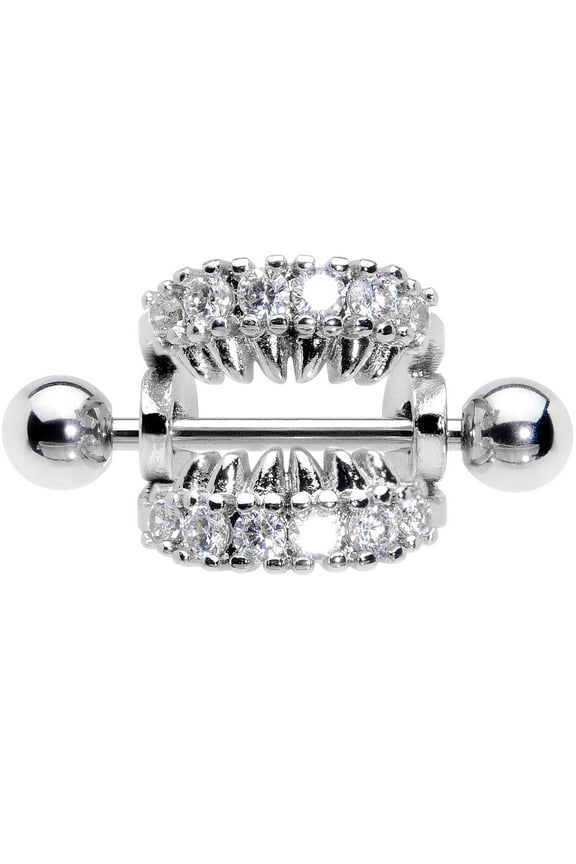 16G Steel Helix Cartilage Cuff Earring Scary Monster Fangs Ear Cuff Helix Cuff 1/2"