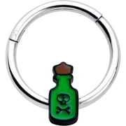 Body Candy 16G Steel Hinged Segment Ring Seamless CartilageGlow in Dark Poison Bottle Nose Hoop 3/8