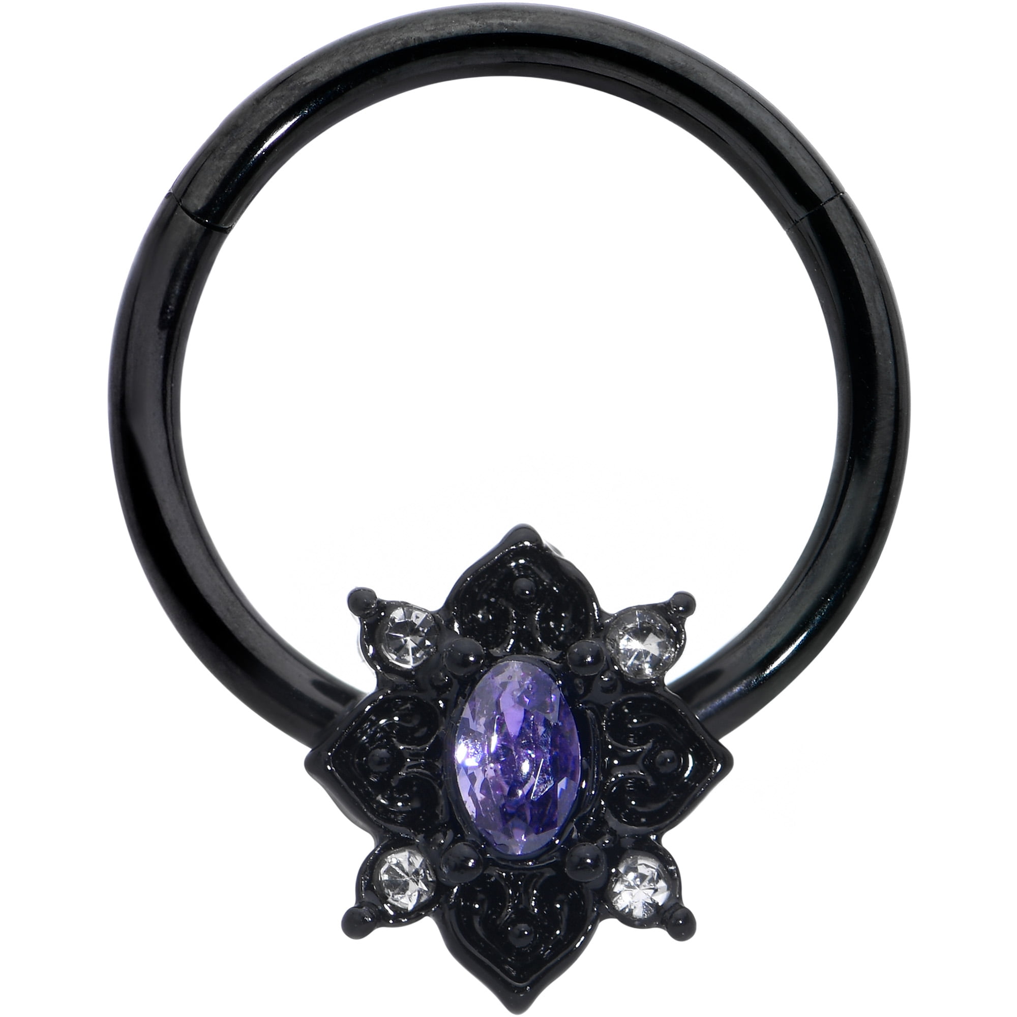 Black hinged 2024 nose ring