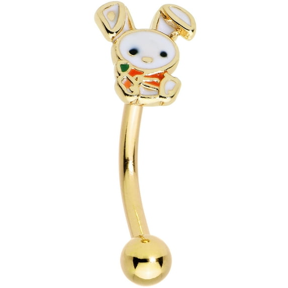 Body Candy 16G Surgical Steel Bright 8mm Eyebrow Jewelry Cartilage Tragus Daith Conch Rook Cutie Pie Rabbit Eyebrow Ring 5/16”